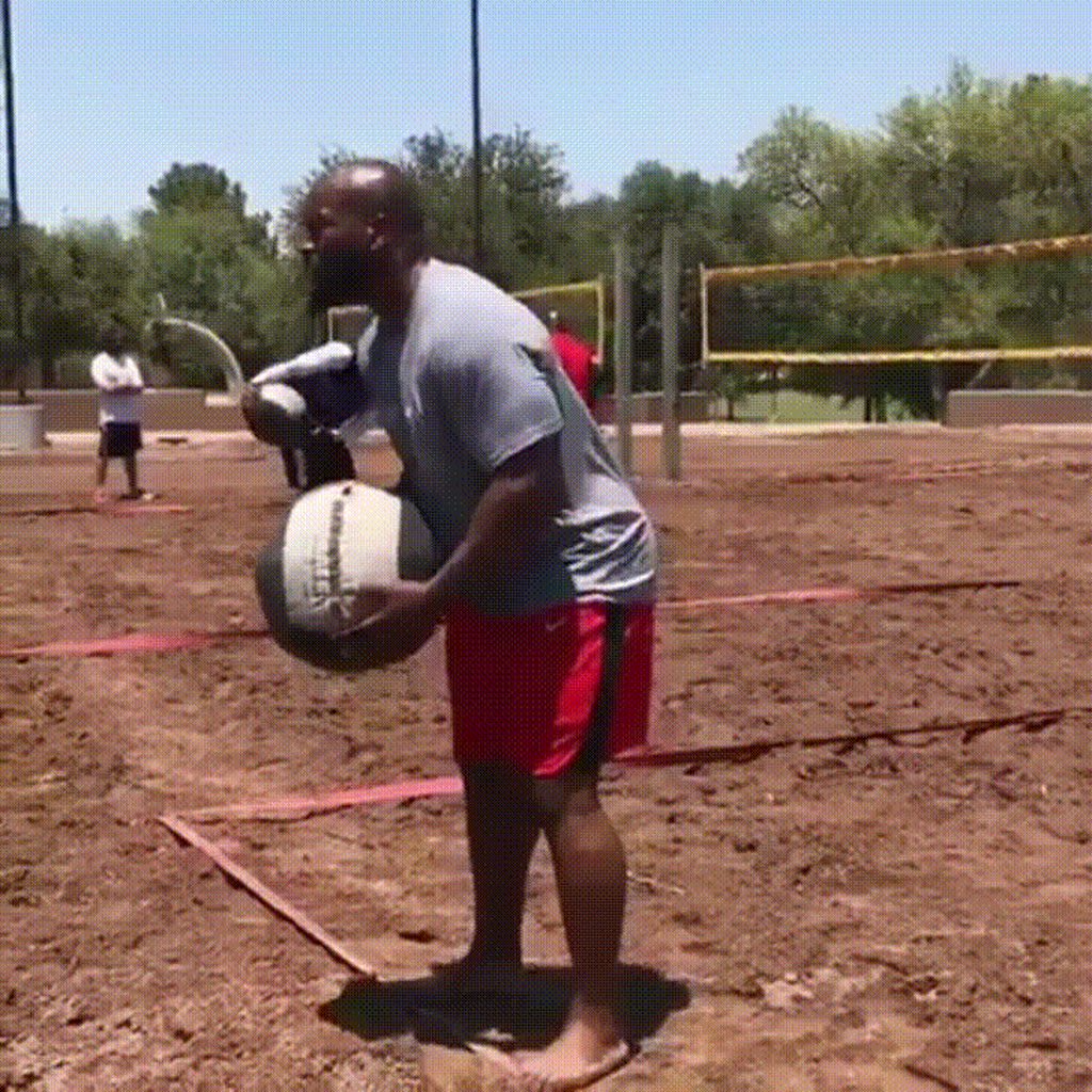 Playing Volleyball on Beast Mode.