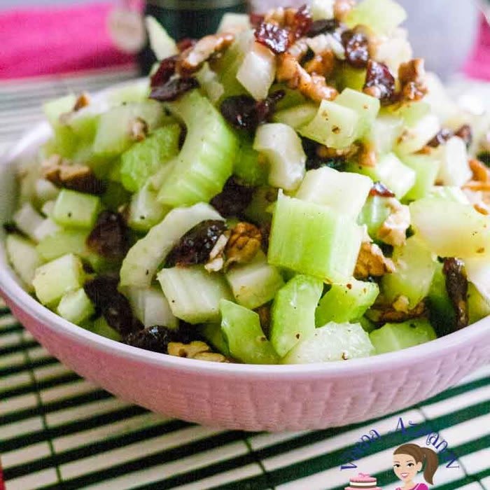 Easy Celery Salad Recipe with Cranberries and Pecans