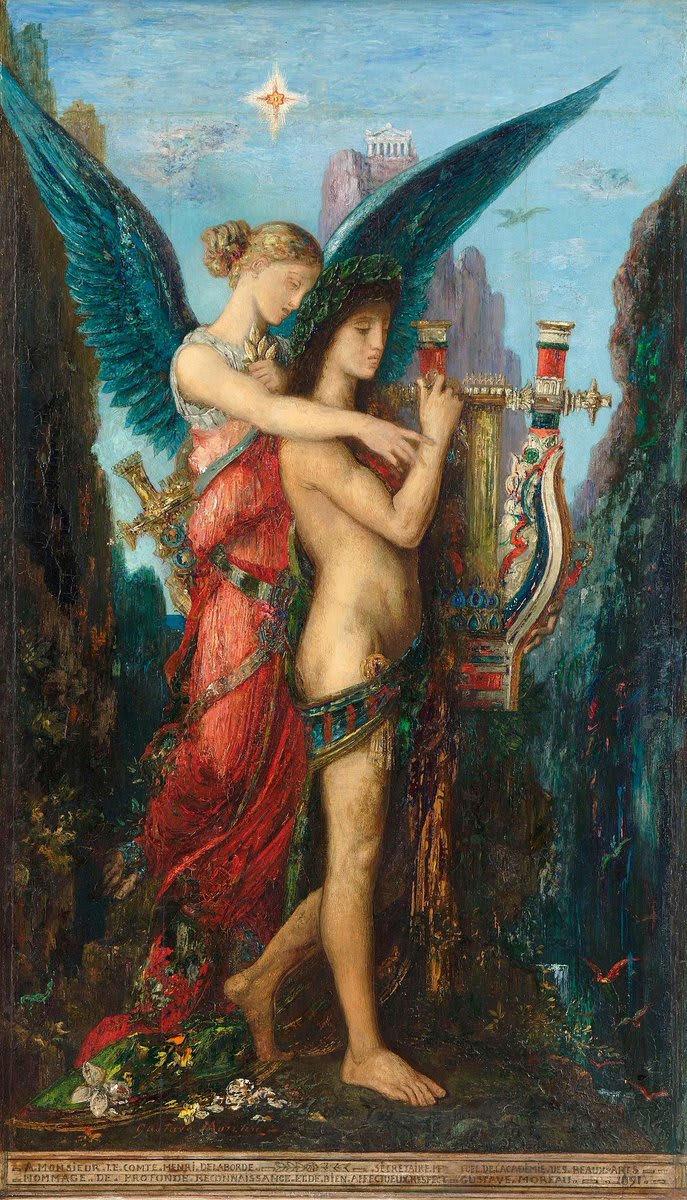 "Hesiod and the Muse" by Gustave Moreau (1891).