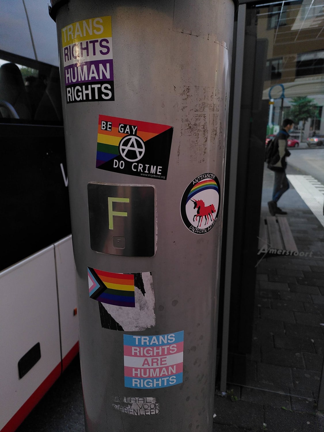 Spreading more LGBT stickers around the city