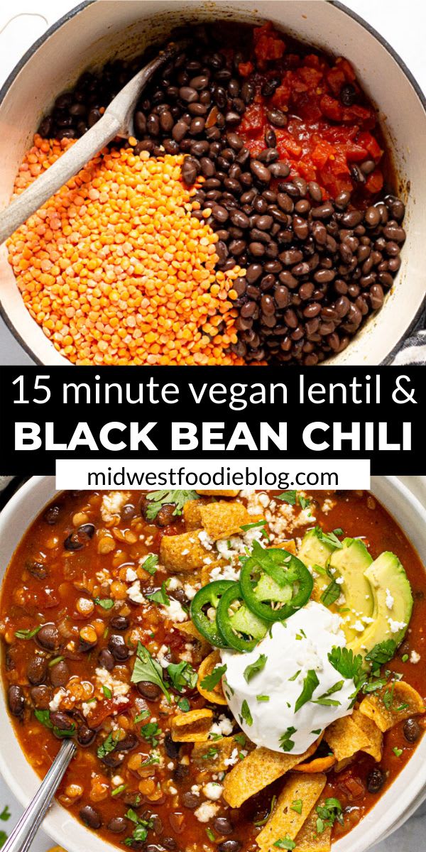 Vegan Black Bean & Lentil Chili