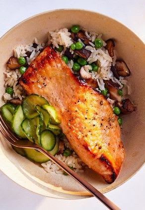 Easy Salmon-Shiitake Rice Bowls for a Quick Dinner
