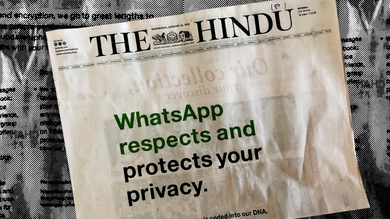 Facebook responds to WhatsApp privacy outrage with front page ads in Indian newspapers