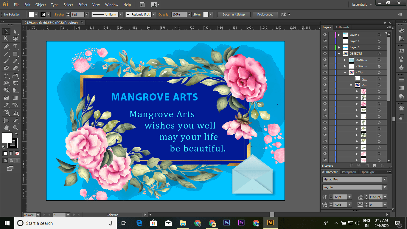 How to create greeting card in adobe illustrator??