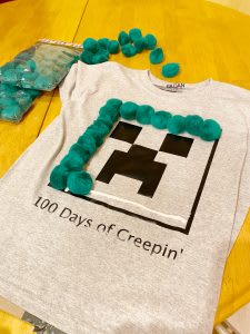 DIY Minecraft Creeper Shirt for 100 Days of School