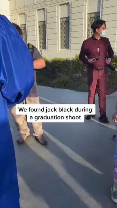 Imagine crossing paths with Jack Black on graduation day