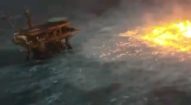 The ocean is on fire in the Gulf of Mexico after a Pipeline Ruptured. Good system.