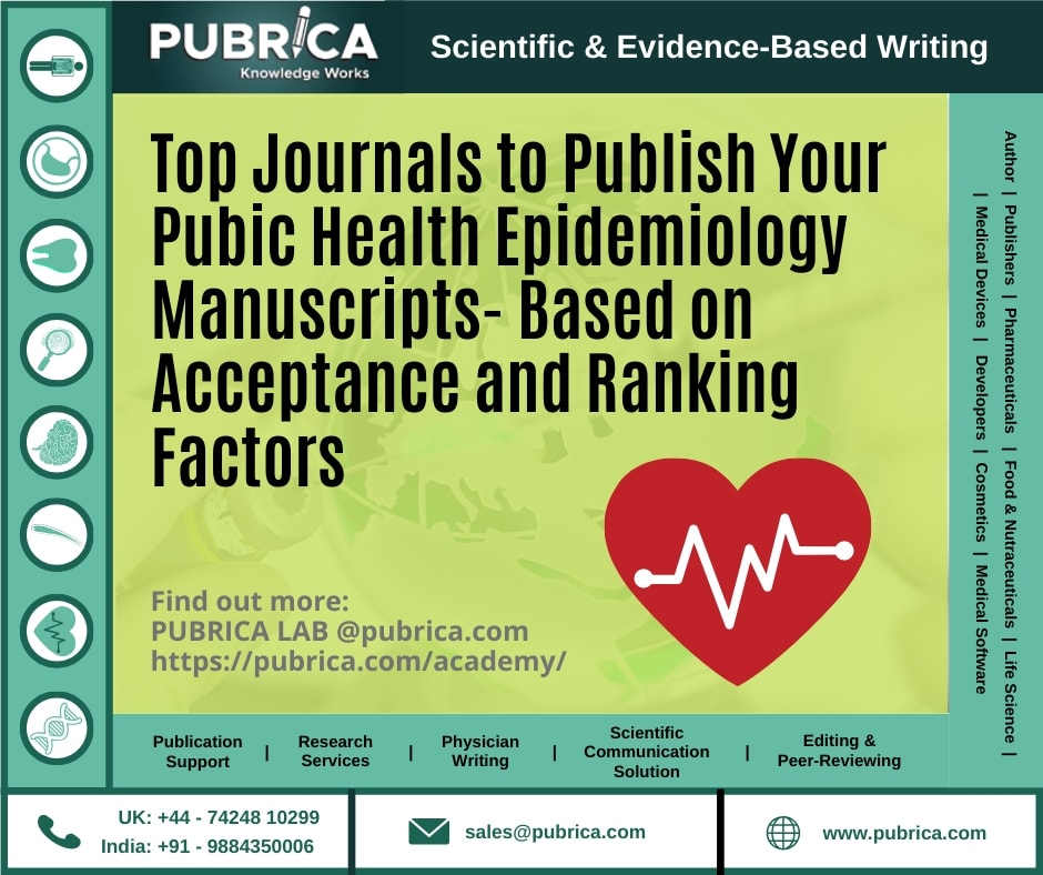 Top Journals to Publish Your Pubic Health Epidemiology Manuscripts- Based on acceptance and ranking factors
