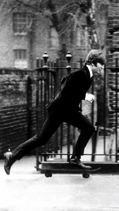 John Lennon skateboarding | John lennon, Lennon, The beatles