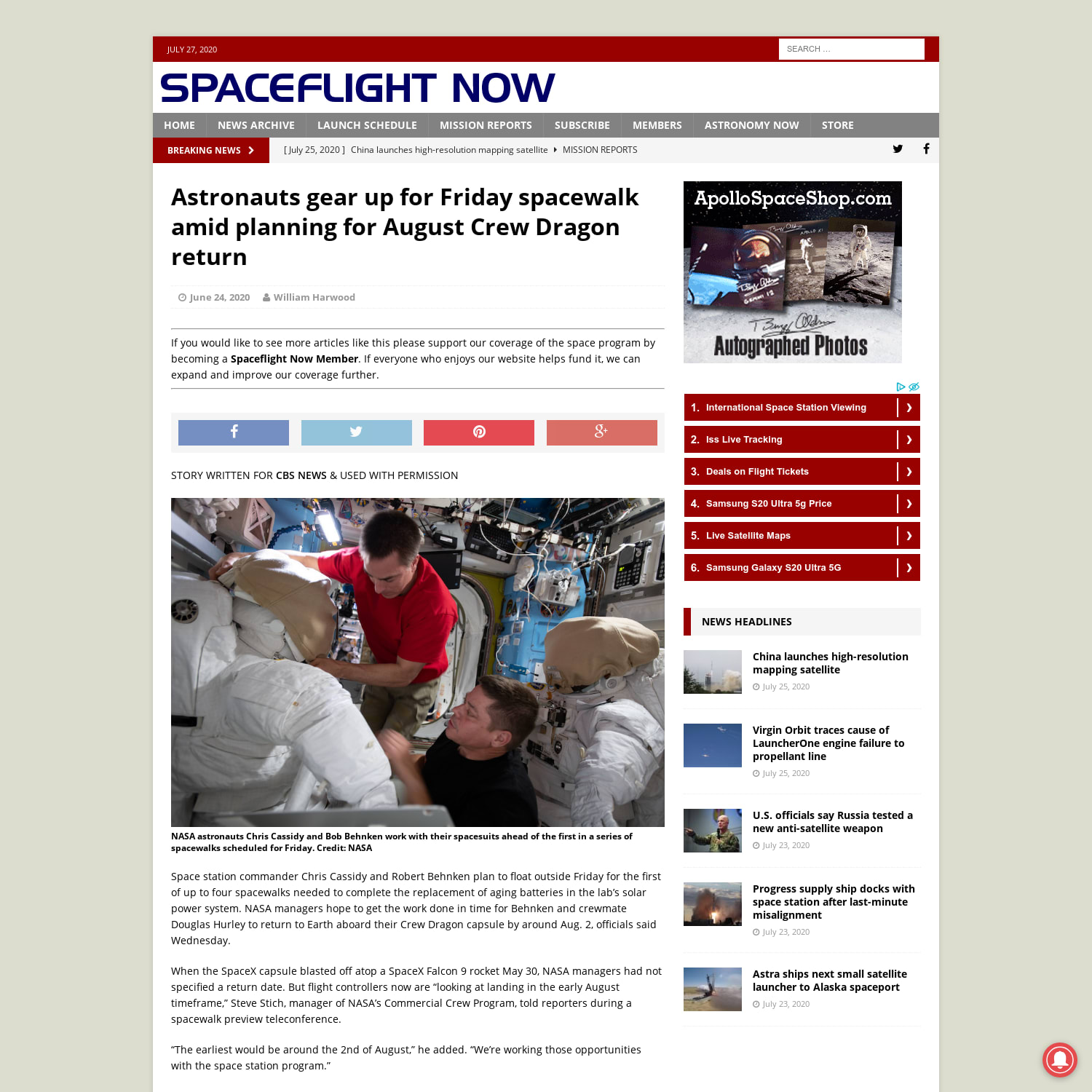 Astronauts gear up for Friday spacewalk amid planning for August Crew Dragon return