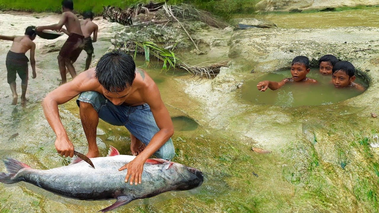 Survival Skills: Menangkap dan makan ikan di sungai - Makan lezat