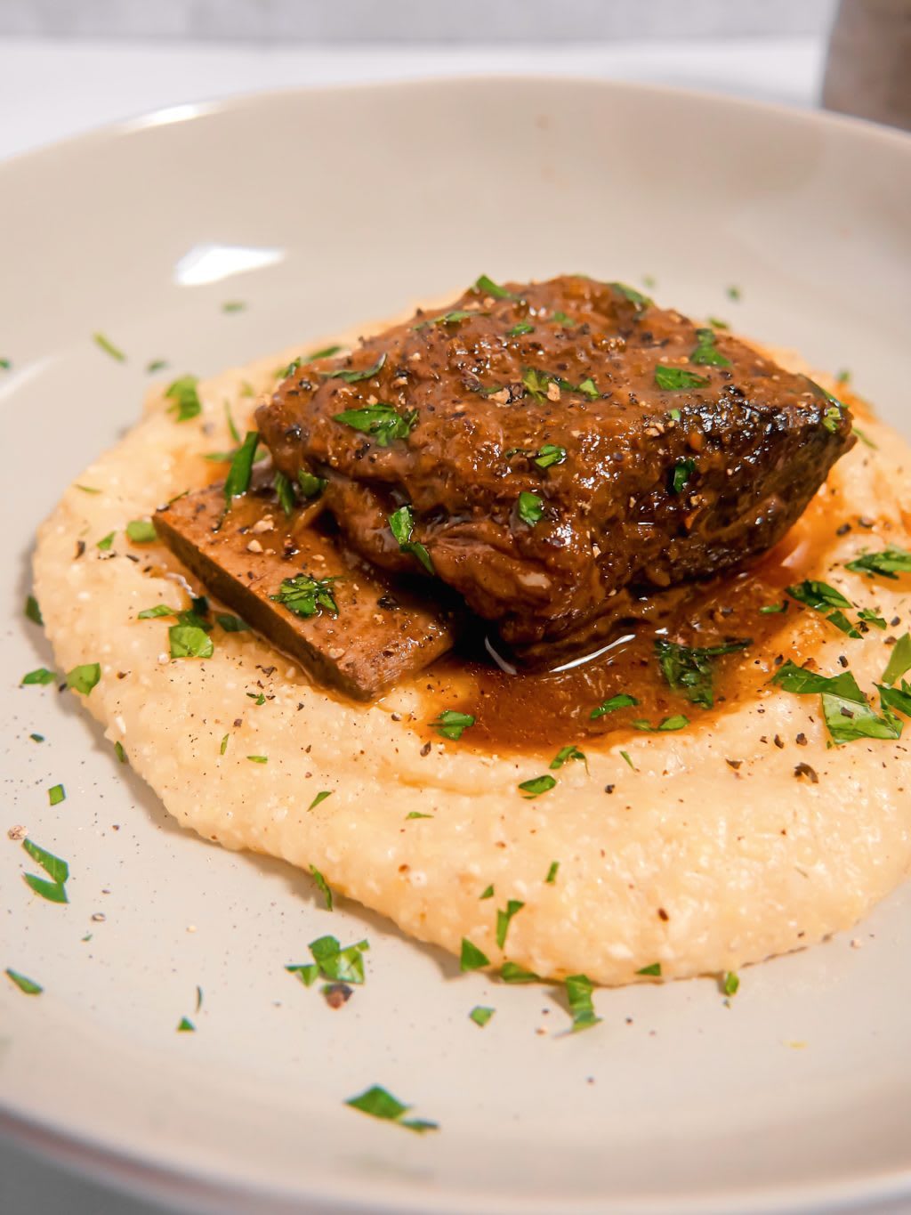 Slow Cooker Beef Short Ribs with Polenta