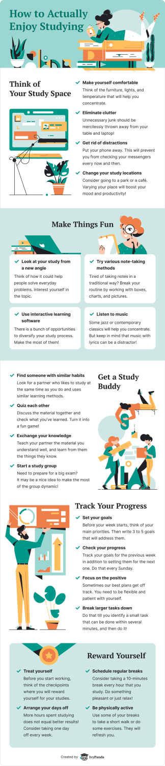 How to Actually Enjoy Studying [infographic]