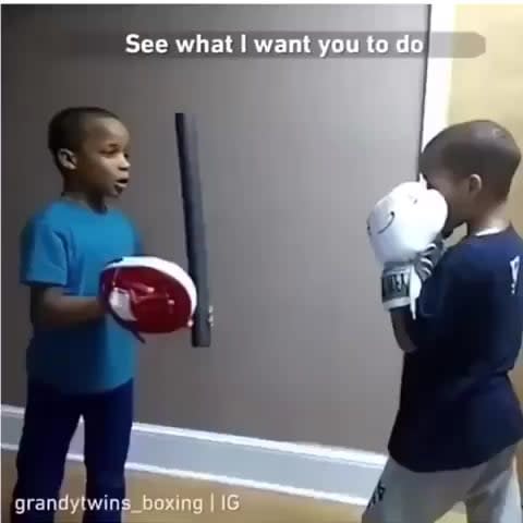 This awesome kid training with his brother