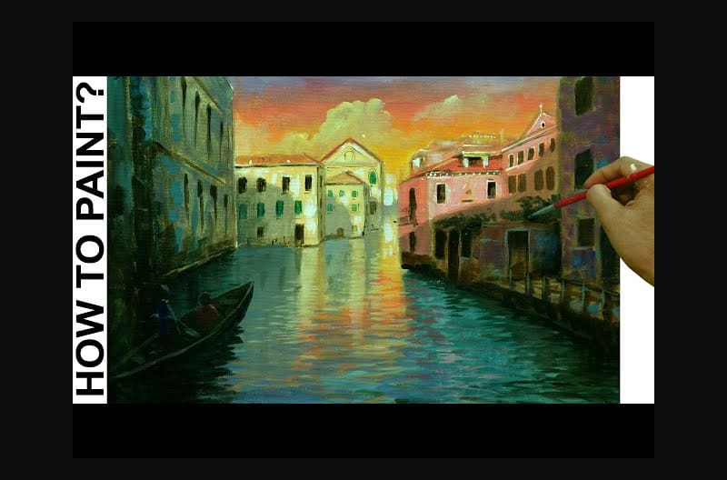 Painting Tutorial on HOW TO PAINT Floating City of Venice in Acrylics
