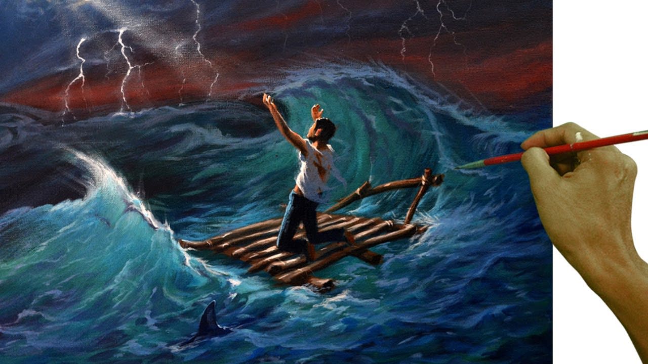 Acrylic Painting Demo / Worship in the Midst of Storm / Full Video by JMLisondra