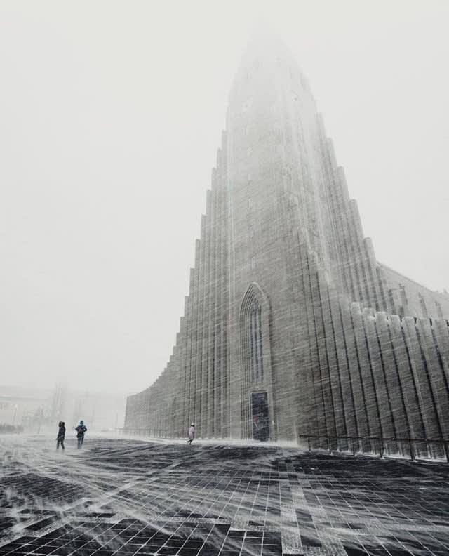 Majestic Picture of Hallgrímskirkja, a church in Iceland.