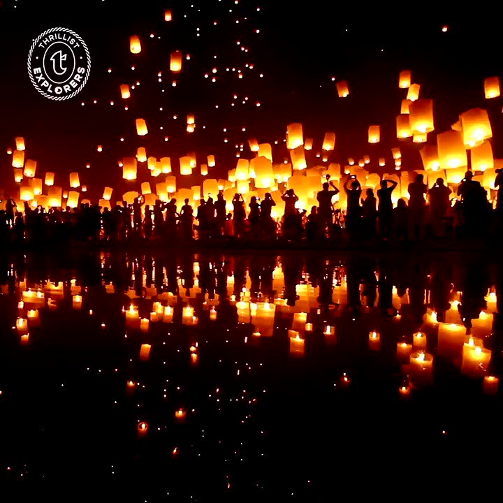 Every November in Chiang Mai, Thailand, Yi Peng (The Lantern Festival) is celebrated on the full moon of the 12th month of the Thai lunar calendar.