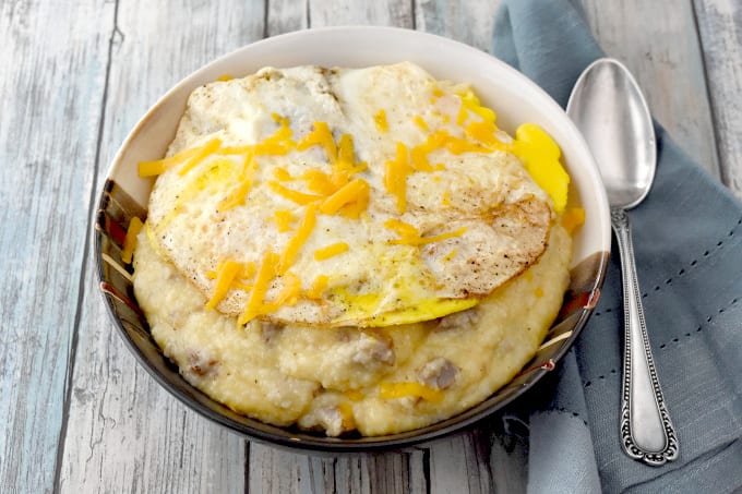Sausage Egg and Cheese Grits