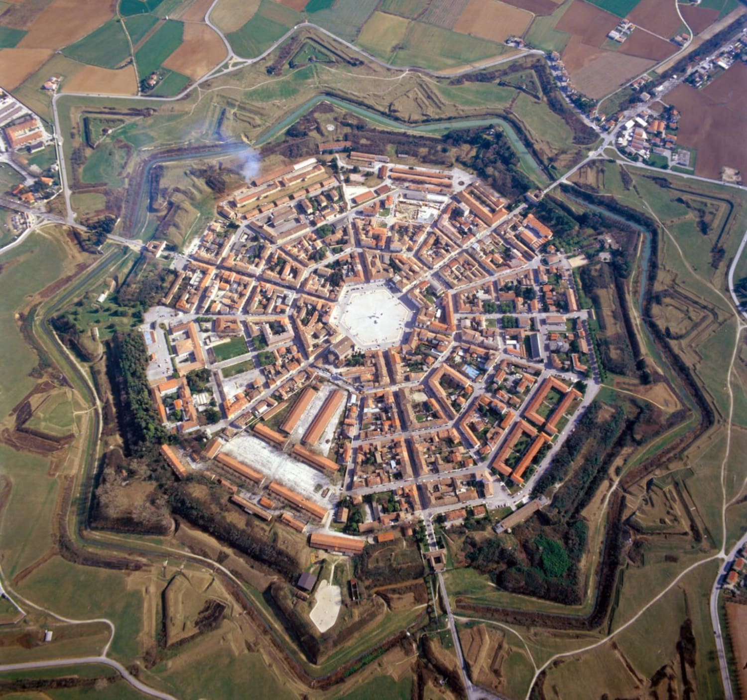 Fortress City of Palmanova, Italy, built with a polygonal diagram