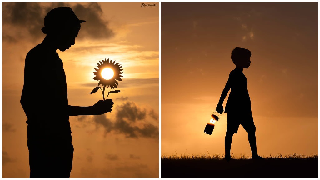 Silhouetted Photos That Seamlessly Incorporate the Setting Sun as Part of the Story Being Told