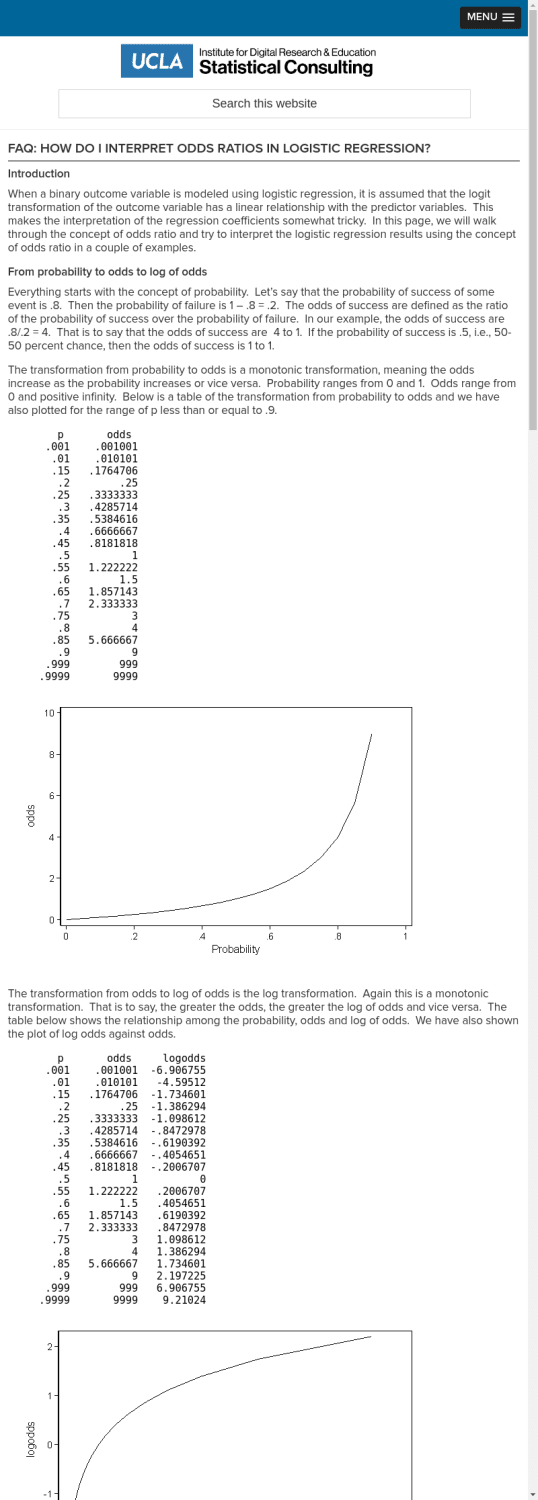 FAQ: How do I interpret odds ratios in logistic regression?