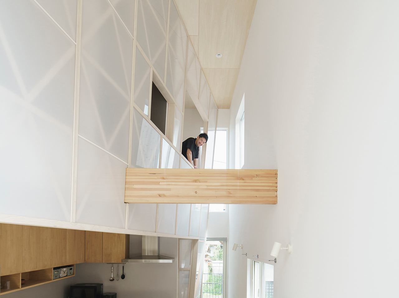 A Small Wooden House in Hayama with an Acrylic Gridded 'Curtain' - Design Milk