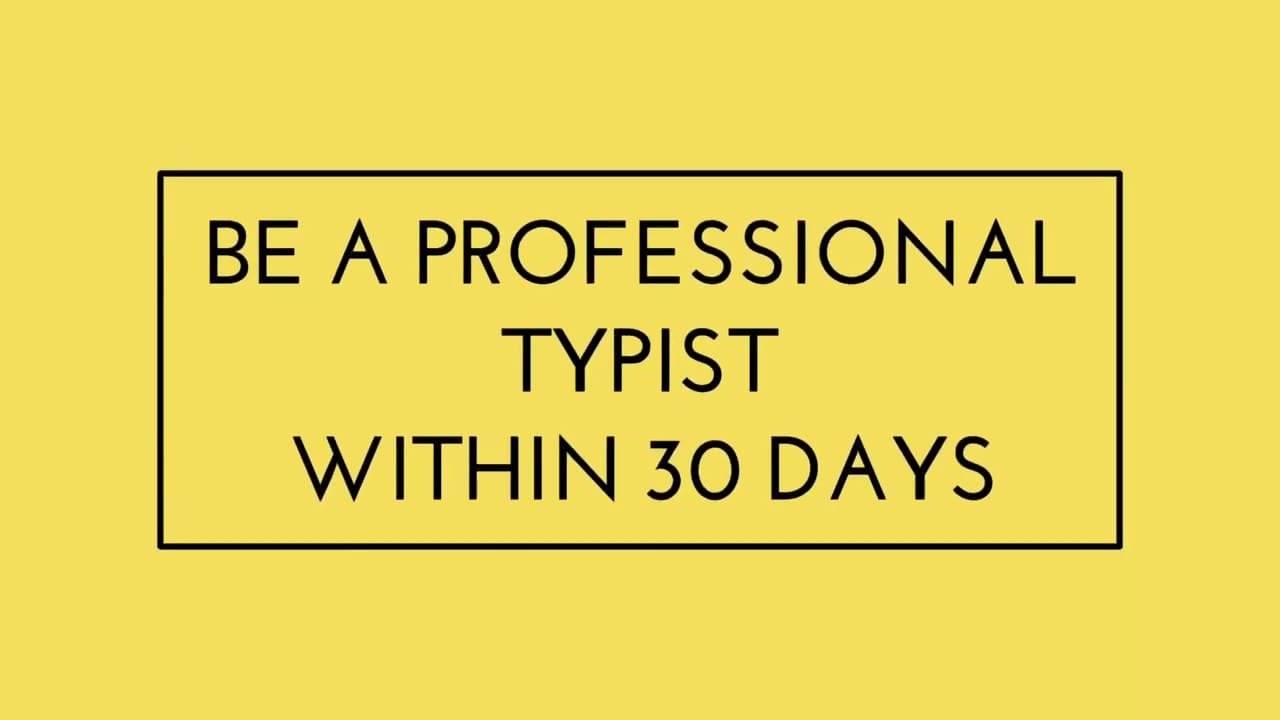 Best online typing course - Be a professional typist in just 30 days