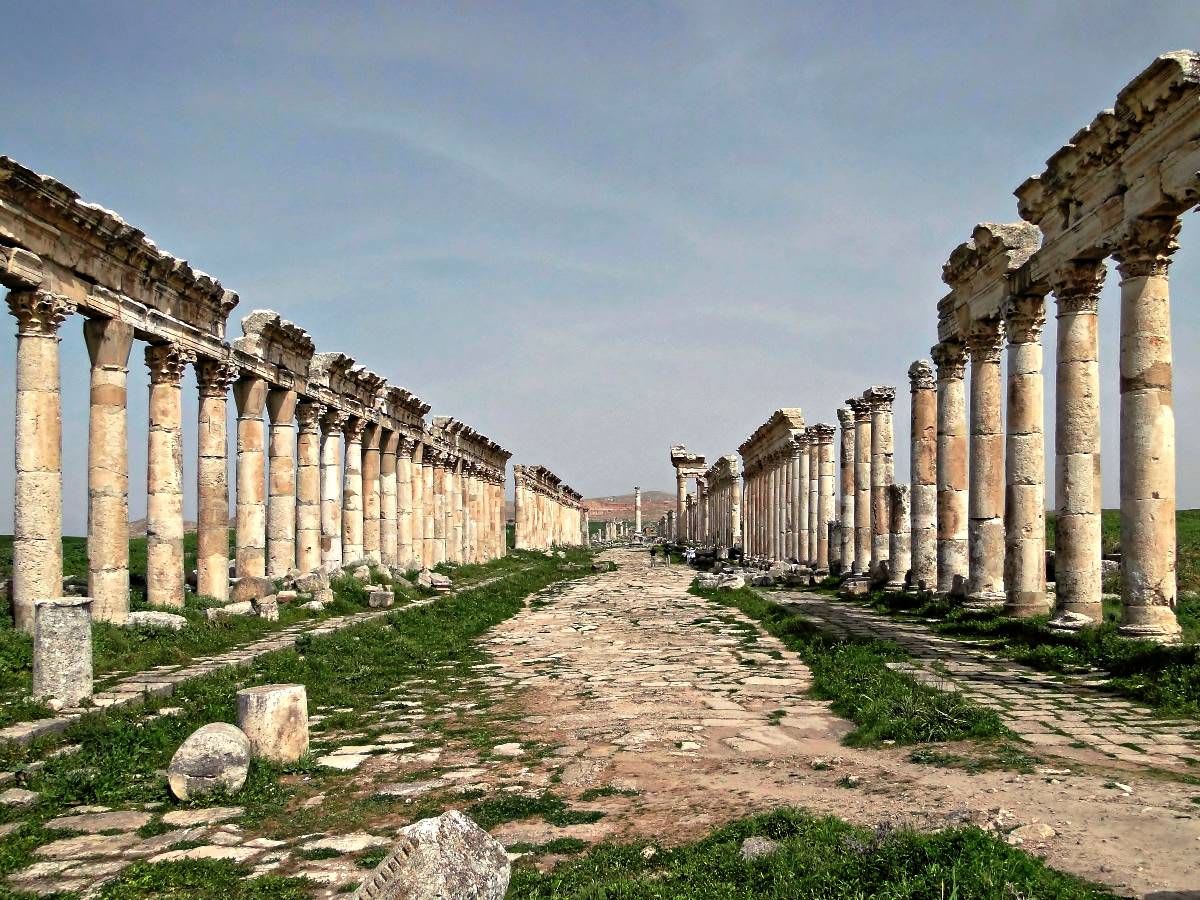 The Roman carbo maximus (main street) in Apamea, Syria