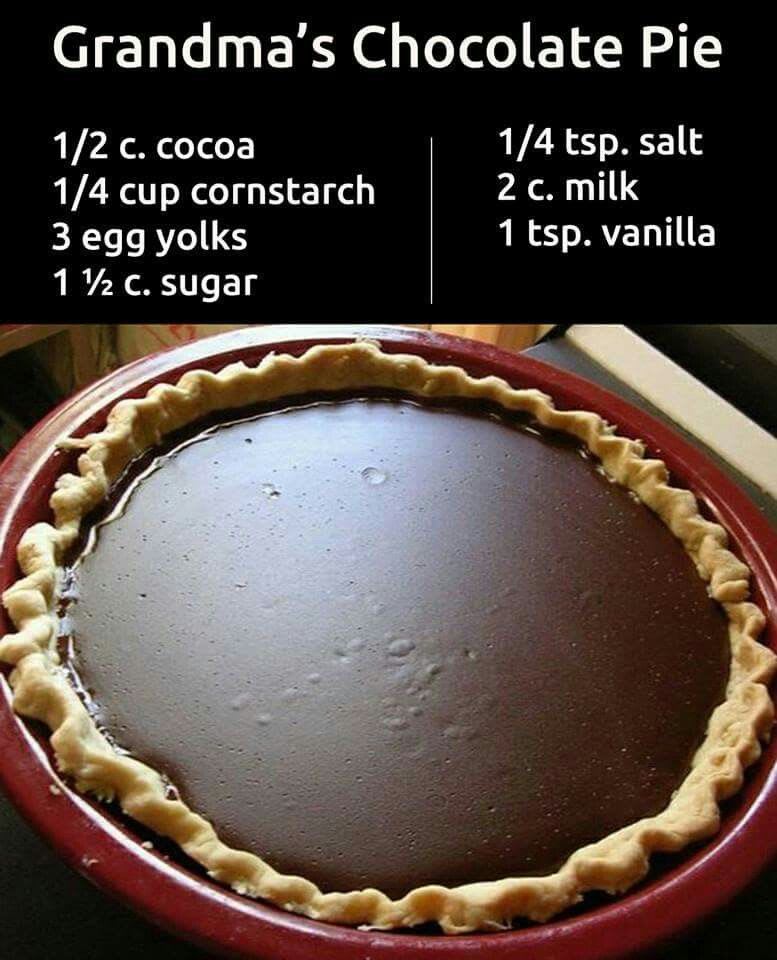Grandma s chocolate pie | Desserts, Grandma's chocolate pie, Eat dessert