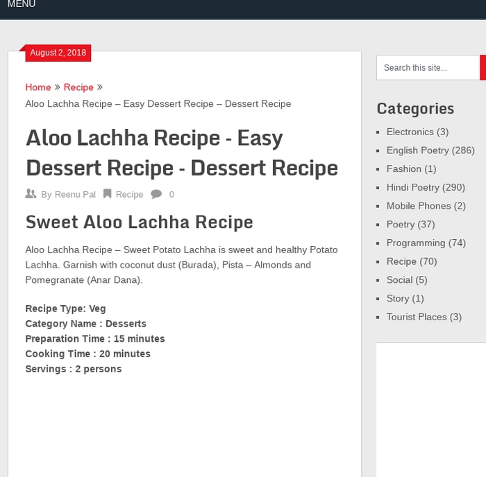 Aloo Lachha Recipe - Easy Dessert Recipe - Dessert Recipe