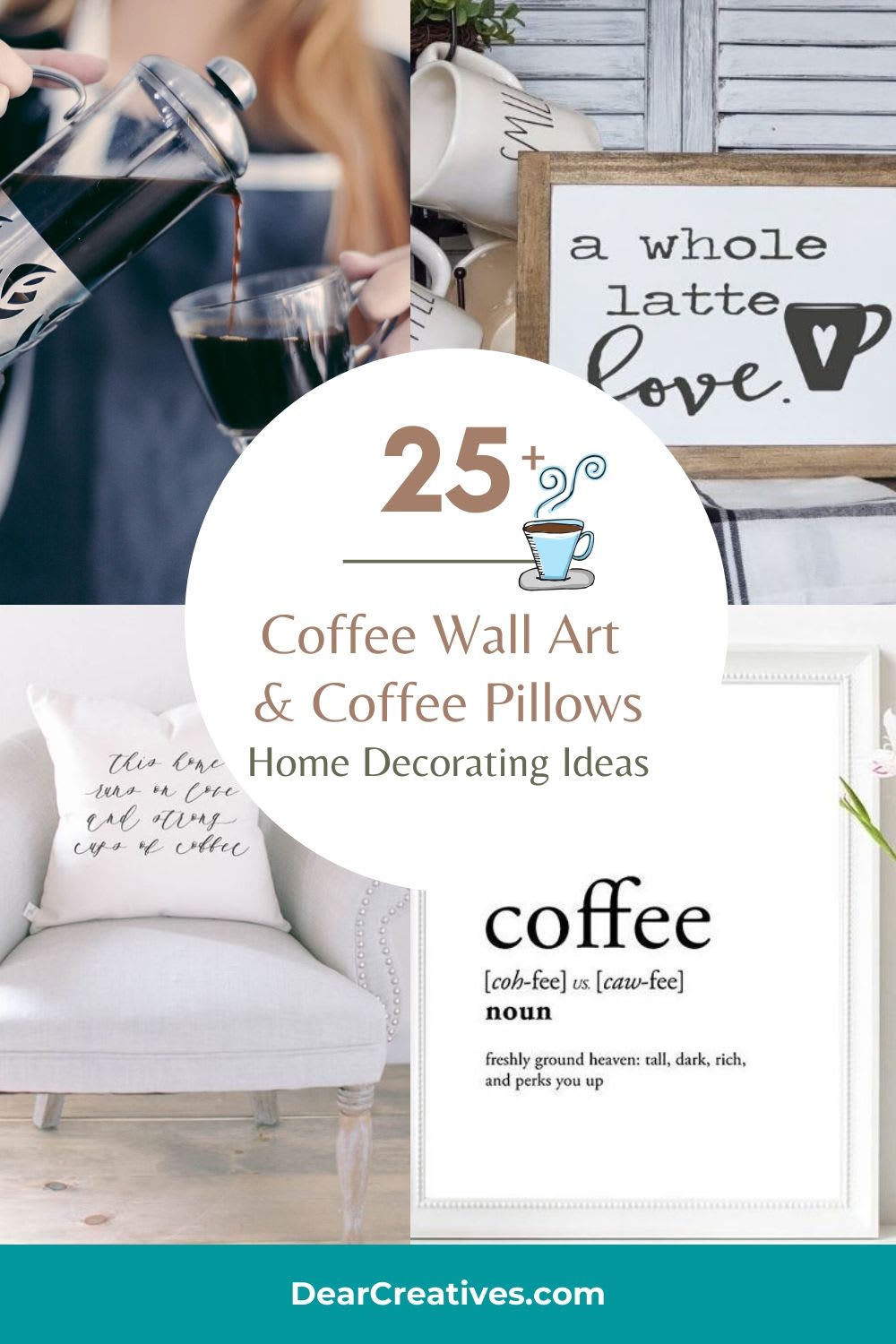 25+ Coffee Wall Art + Coffee Pillows - Decorating Ideas