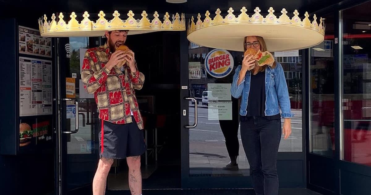 Burger King Is Using Giant Cardboard Crowns to Encourage Social Distancing in Germany
