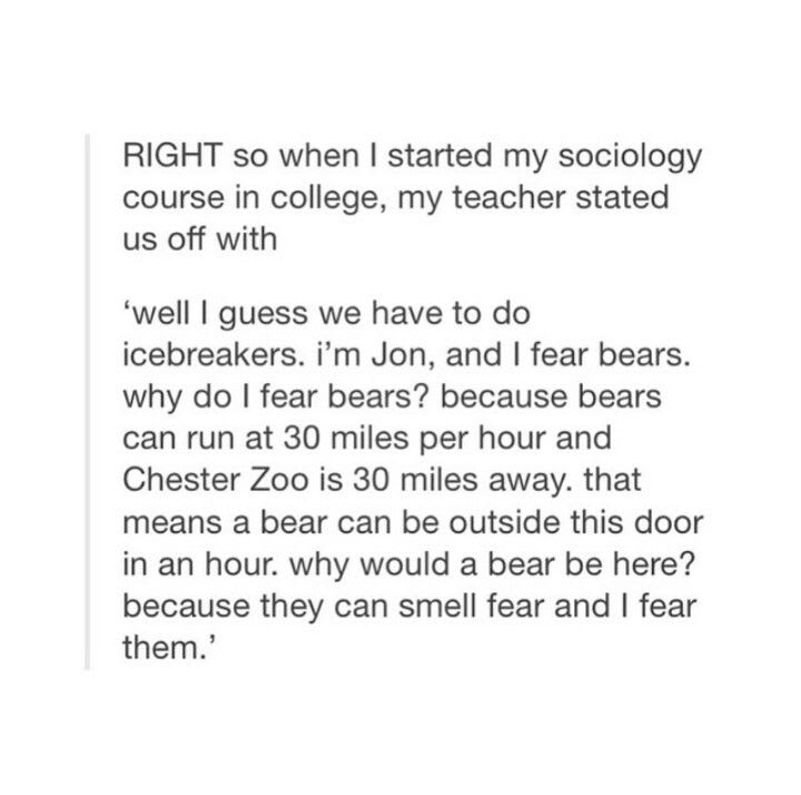 Bears can smell fear | Tumblr funny, Really funny, Stupid funny