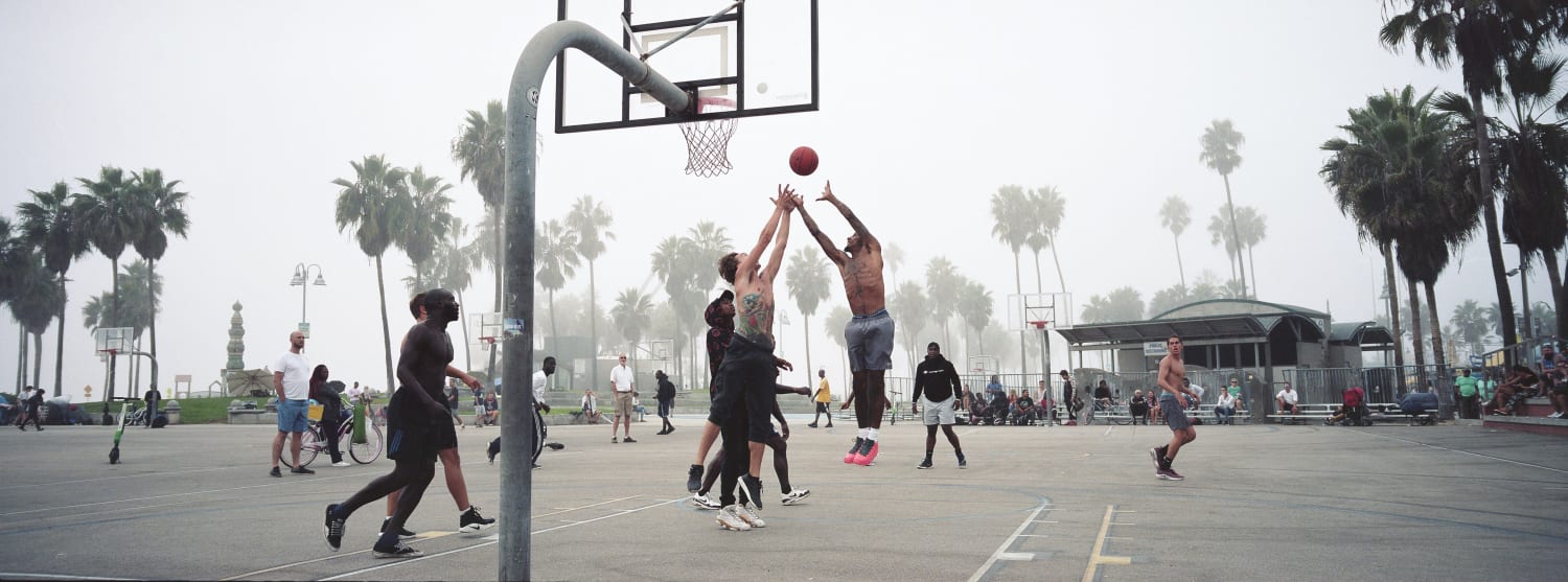 Venice Beach Basketball in the Fog