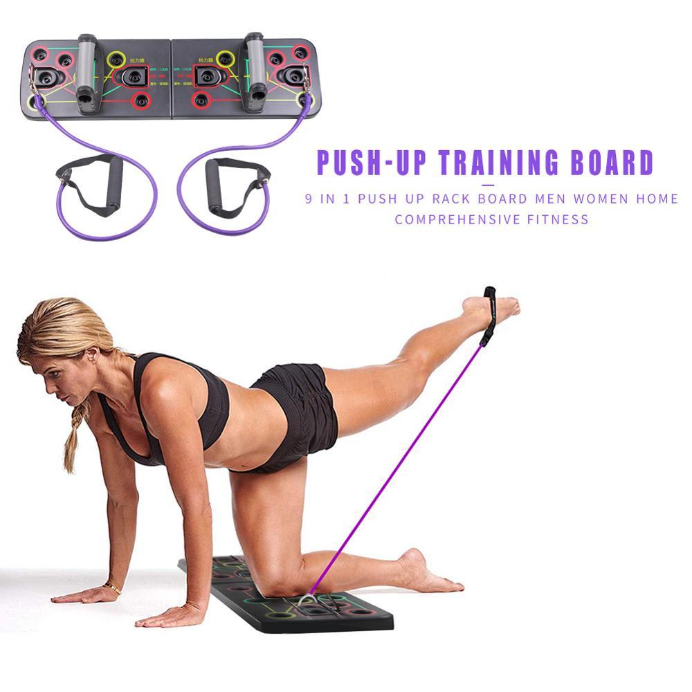 Push Up Rack Board 9 in 1 Body Building Fitness Exercise Tools Men Women Push-up Stands Body Building Training Gym Exercise