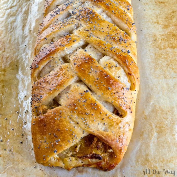 Impressive Cheese and Caramelized Onion Braid