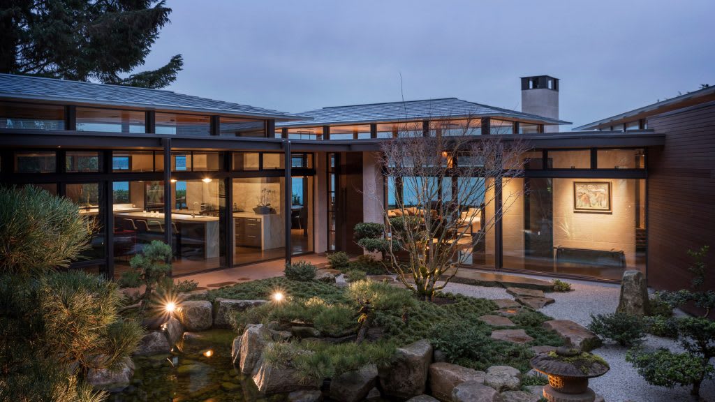 Japanese garden lies at heart of Seattle residence by Stuart Silk Architects