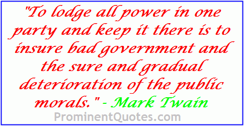 Mark Twain Quotes on Politics and Politicians