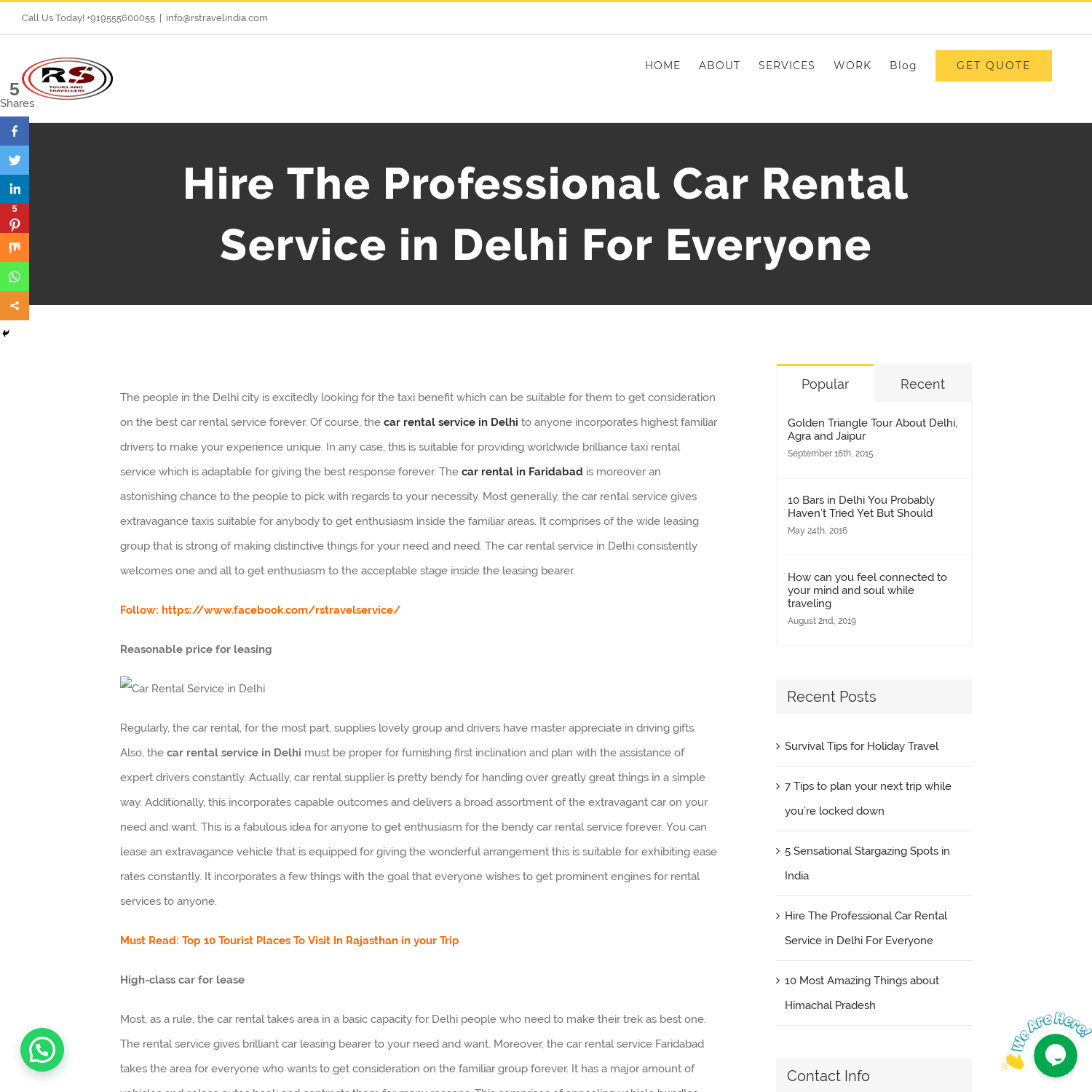 Car Rental Service in Delhi Hire The Professional Car Rental For Everyone