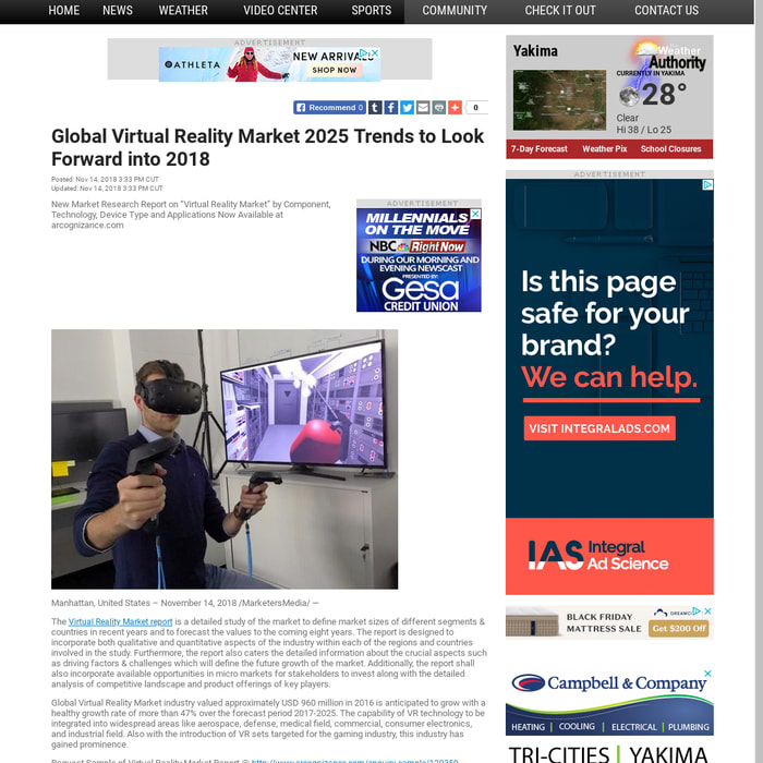 Global Virtual Reality Market 2025 Trends to Look Forward into 2018