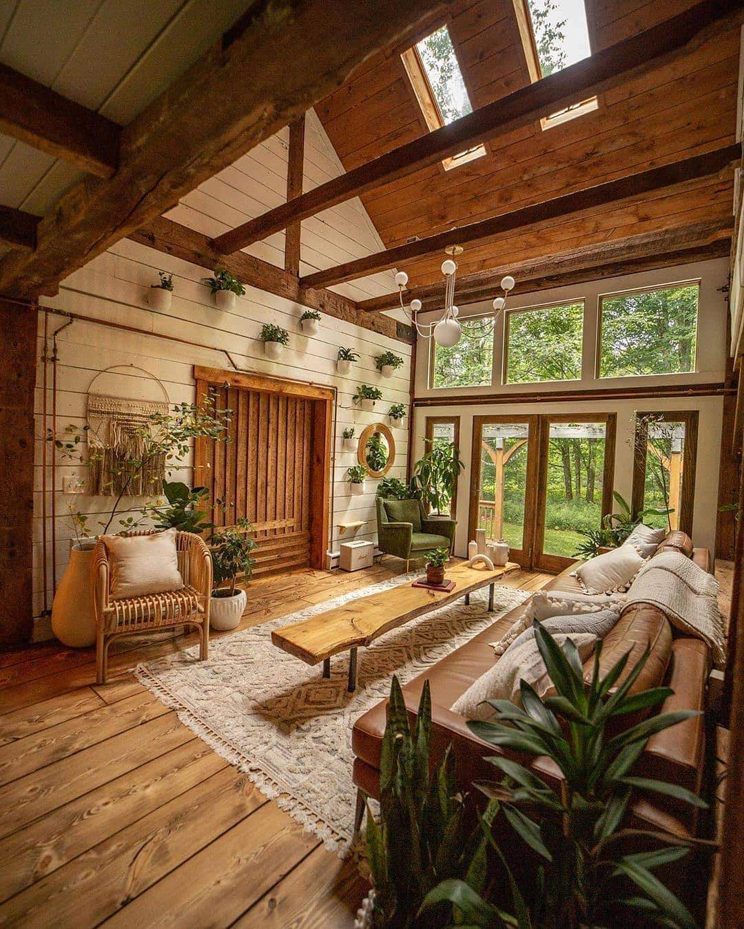 Cozy cabin style living room