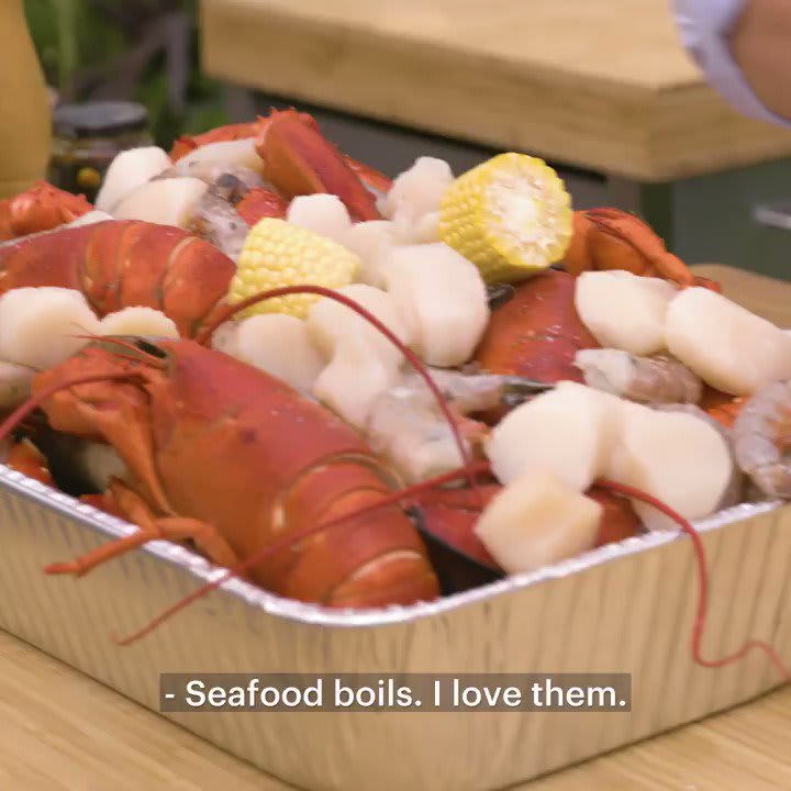 The end of summer is near, and @DaleTalde goes out in style with a giant seafood feast! Lobster, crab, clams, shrimp, and scallops, all served directly on the table with plenty of buttery garlic bread. Watch our new series, "All Up in My Grill," on