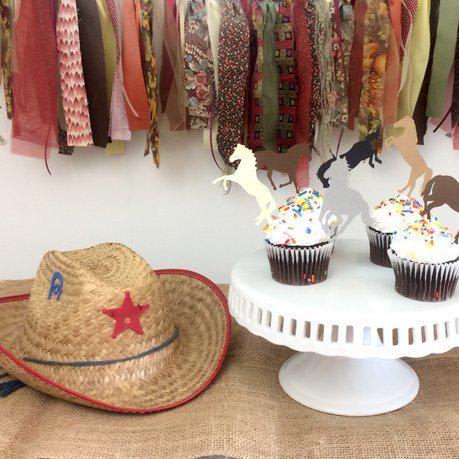 Horse cupcake toppers, set of 12, western cowboy cowgirl party treat bag tops, birthday food table picks, rustic country wedding
