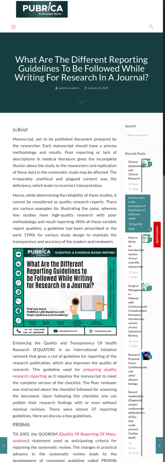 What Are The Different Reporting Guidelines To Be Followed While Writing For Research In A Journal? – Academy