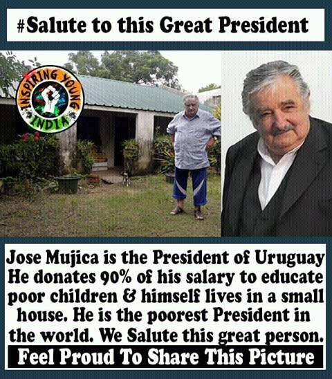 He donates 90% of his 12000$ monthly salary , meet the worlds poorest president Jose Mujica of Uruguay