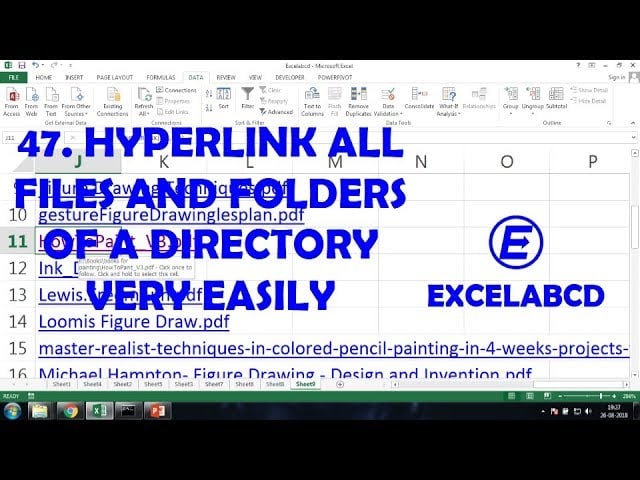How to hyperlink all files, folders in a directory very easily