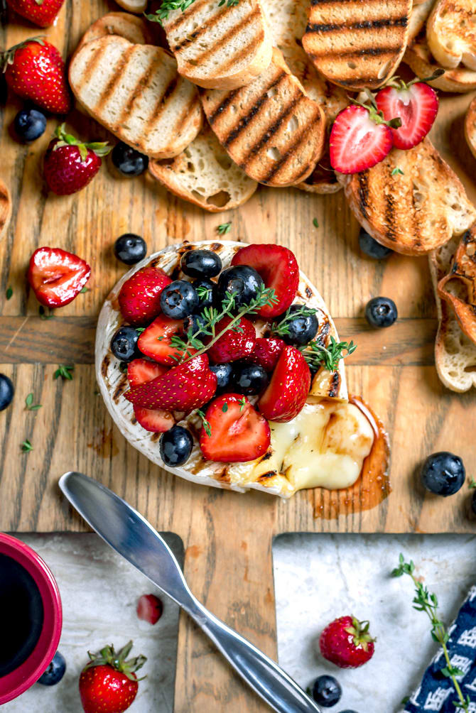 Grilled Camembert with Balsamic Macerated Berries