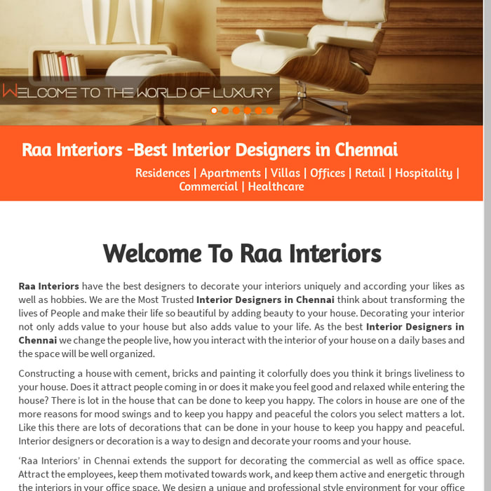 Best Interior Designers in Chennai - Raa Interiors