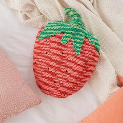 Crochet Strawberry Throw Pillow